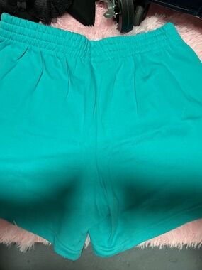 Champion Teal Elastic-Waist Athletic Shorts